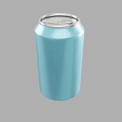 Lata azul fundo transparente isolada