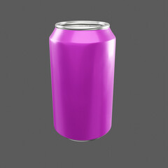 Lata rosa fundo transparente isolada