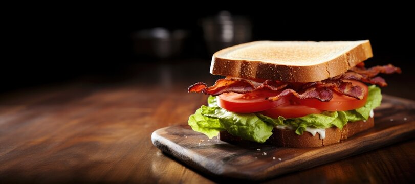 Delicious Bacon Lettuce and Tomato Sandwich with Space for Copy