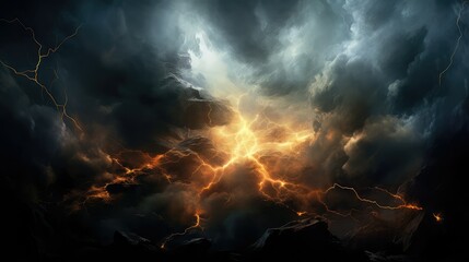 explosion lightning collision powerful illustration electric background, power light, blast...