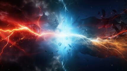 electric lightning collision powerful illustration background power, light blast, electricity...