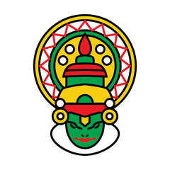kathakali face vector illustration