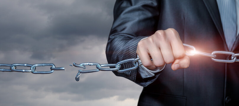 Concept of breaking psychological dependence.