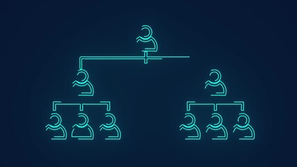 Corporate business structure of positions company hierarchy animation