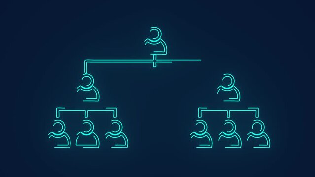 Corporate business structure of positions company hierarchy animation