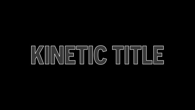 Out of Focus Kinetic Title Intro Template