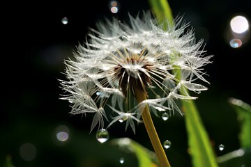 dewy dandelion. Generative AI