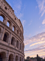 Facade of the Colosseum of Rome, Italy
