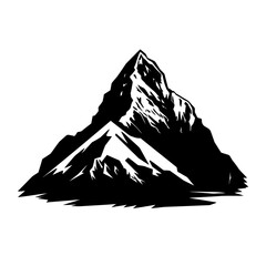 Mountain icon. Black silhouette of mountains. Vector illustration