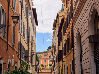 Fototapeta na wymiar Street view building facades, Rome, Italy