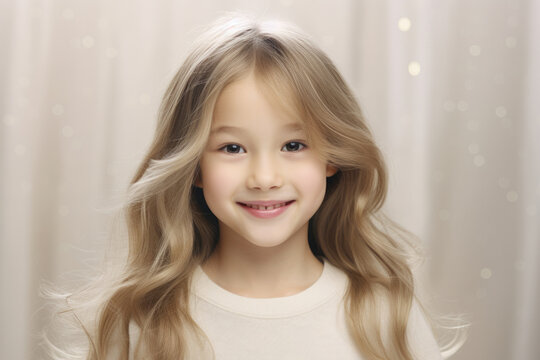 A picture of a little girl with long blonde hair, smiling at the camera. Perfect for capturing the innocence and joy of childhood. Ideal for use in advertisements, websites, or promotional materials t