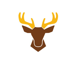 Deer logo head silhouette cartoon design