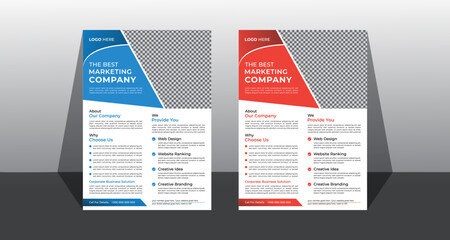 Creative Corporate Business Flyer Template Design, flyer template layout design, set with 2 color, Design Abstract A4 vector template design, poster Design
