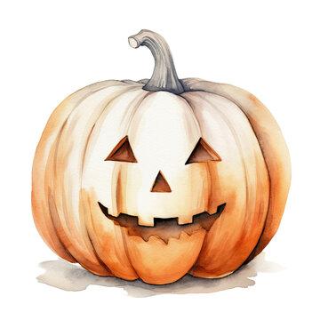 Watercolor Jack O Lantern Pumpkins, Watercolor Jacko Lantern Pumpkins