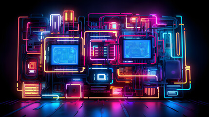 Electronic circuit neon lights