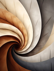 Fototapeta premium Abstract Swirl of Neutral Overlapping Shapes - Digitally Painted Background in Grey, Brown, and Cream - Generative AI