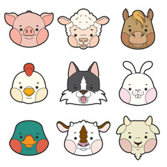 set of farm animals
