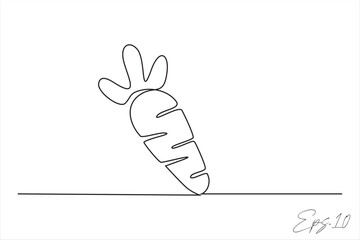 Obraz premium carrot vegetable continuous line vector illustration
