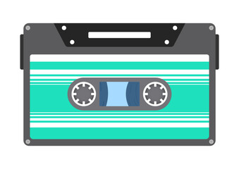 Retro cassette. Music vintage and audio object. Retro mixtape, 1980s pop songs tapes and stereo music cassettes. Isolated symbols vector