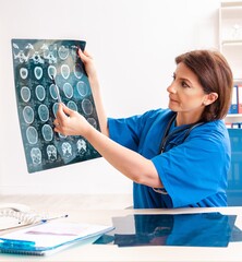 Female doctor radiologist working at the clinic