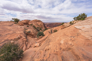 hiking the upheaval dome trail, canyonlands national park, usa