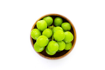 Shine muscat grape on white background.