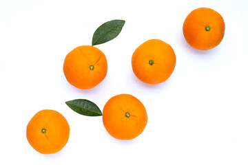 Orange fruit on white background.