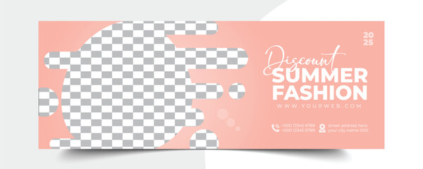 Summer fashion sale social media web banner template