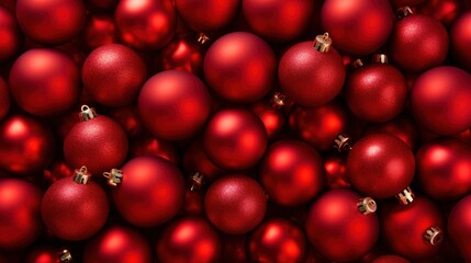 Christmas Background: Seamless Red with Baubles