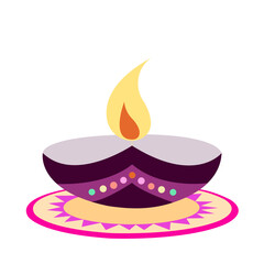 Vector illustration of Diwali celebration with decorative colourful Design set.