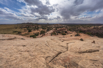 hiking the aztec butte trail, canyonlands national park, usa
