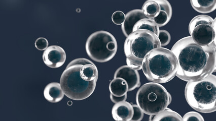 3d bubble abstract science background. Abstract cell concept. 3d render illustration - 653444704