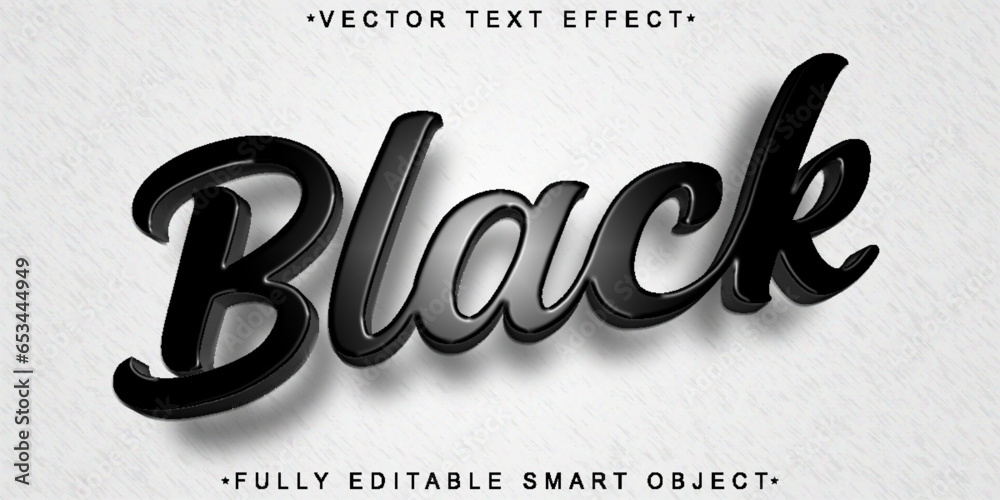 Poster black vector fully editable smart object text effect