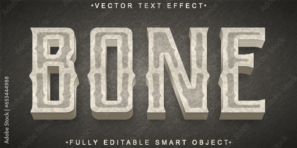 Poster bone vector fully editable smart object text effect
