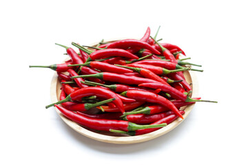 Red chili peppers on white background