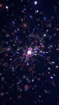 Vertical video - shiny glitzy rippling particles mirror ball effect background. This glittering sparkles disco background is full HD and a seamless loop.	

