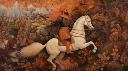 Portrait of emporer Akbar the great.generative ai
