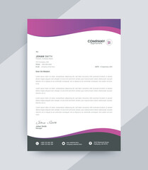 Minimal business letterhead design layout with 4 color and uncommon shapes graphic amplify