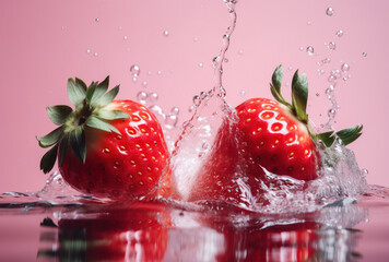 strawberry in water