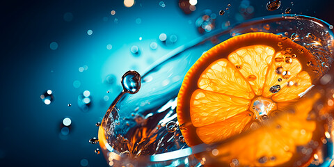 Macro of beautiful wodka orange cocktail - obrazy, fototapety, plakaty