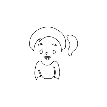  Cartoon little girl in vector illustration. cute little kid girl show happy and friendly pose expression. Cute Little Girl in Spring. Cartoon Illustration of a Cute Cheerful Girl. 