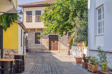 old street of Antalya interesting places and popular attractions and walks in the old city Kalechi of Antalya, Turkey. Turkiye