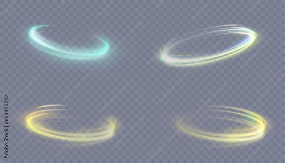 Aufkleber a bright plume of luminous rays swirling in a fast spiraling motion. light golden swirl. luminous li