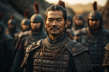 The Terracotta Army of Qin Shi Huang, a vast army of clay soldiers guarding the tomb of China's first emperor. Generative Ai.