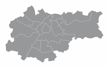 Obraz premium Krakow city administrative map