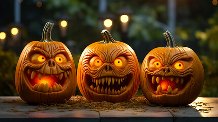 Spooky Pumpkin Heads. Halloween. pumpkin jack o lantern.