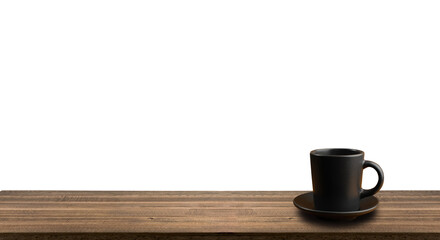 Black Coffee Cup Isolated on White with Clipping Path