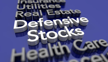 Defensive Stocks Safe Investment Secure Stable Dividends Earnings Option 3d Illustration