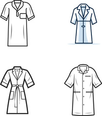 nurse set medical health logo style modern flat minimal silhouette set