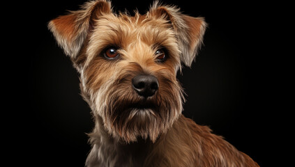 Realistic portrait of Terrier dog. AI generated